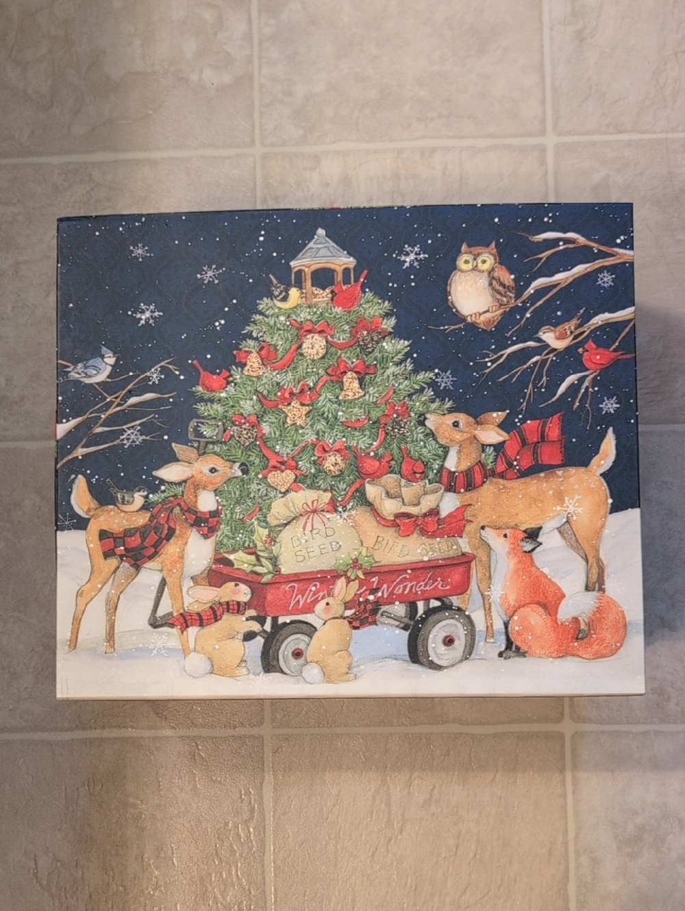 Holiday Decorative Storage Winter Deer Box - Picture 2 of 7